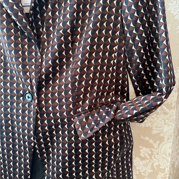 Banana Republic Factory Brown and White Patterned Jacket long and lean blazer - Picture 7 of 10